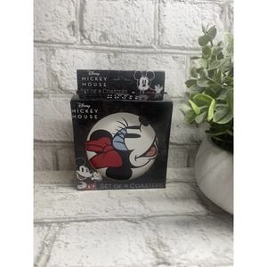 Disney Mickey and Minnie Mouse Ceramic Assorted Set Of 4 Coasters